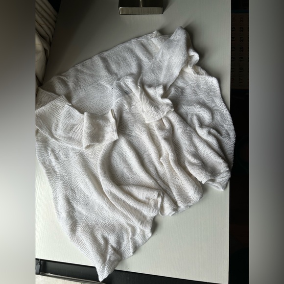 Ralph Lauren light weight white mesh like design cardigan top Sz S - Picture 7 of 7